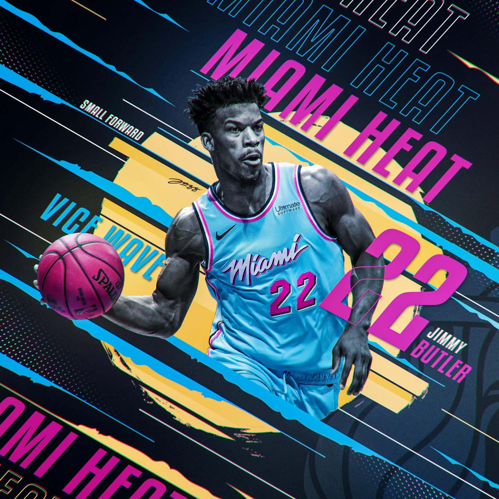 Jimmy Butler Miami Heat Vice Uniform Artwork Background