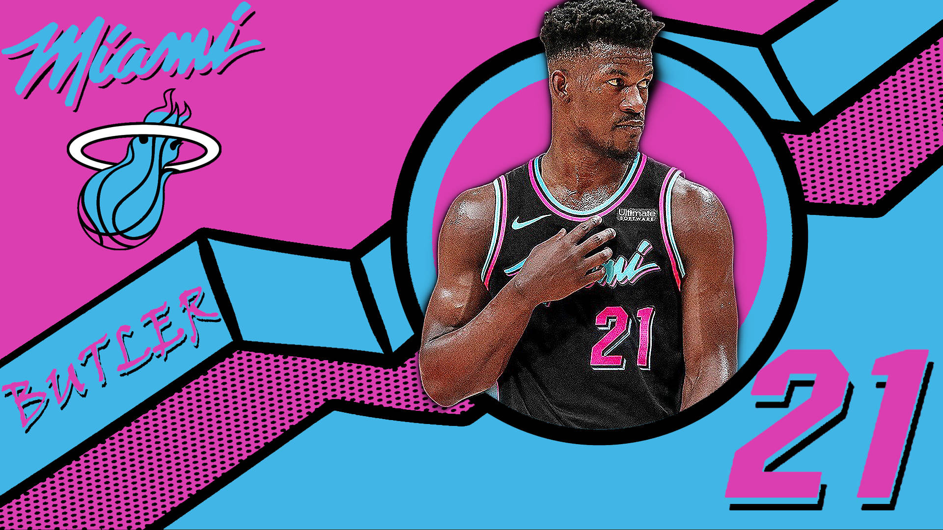 Jimmy Butler Neon Blue And Pink