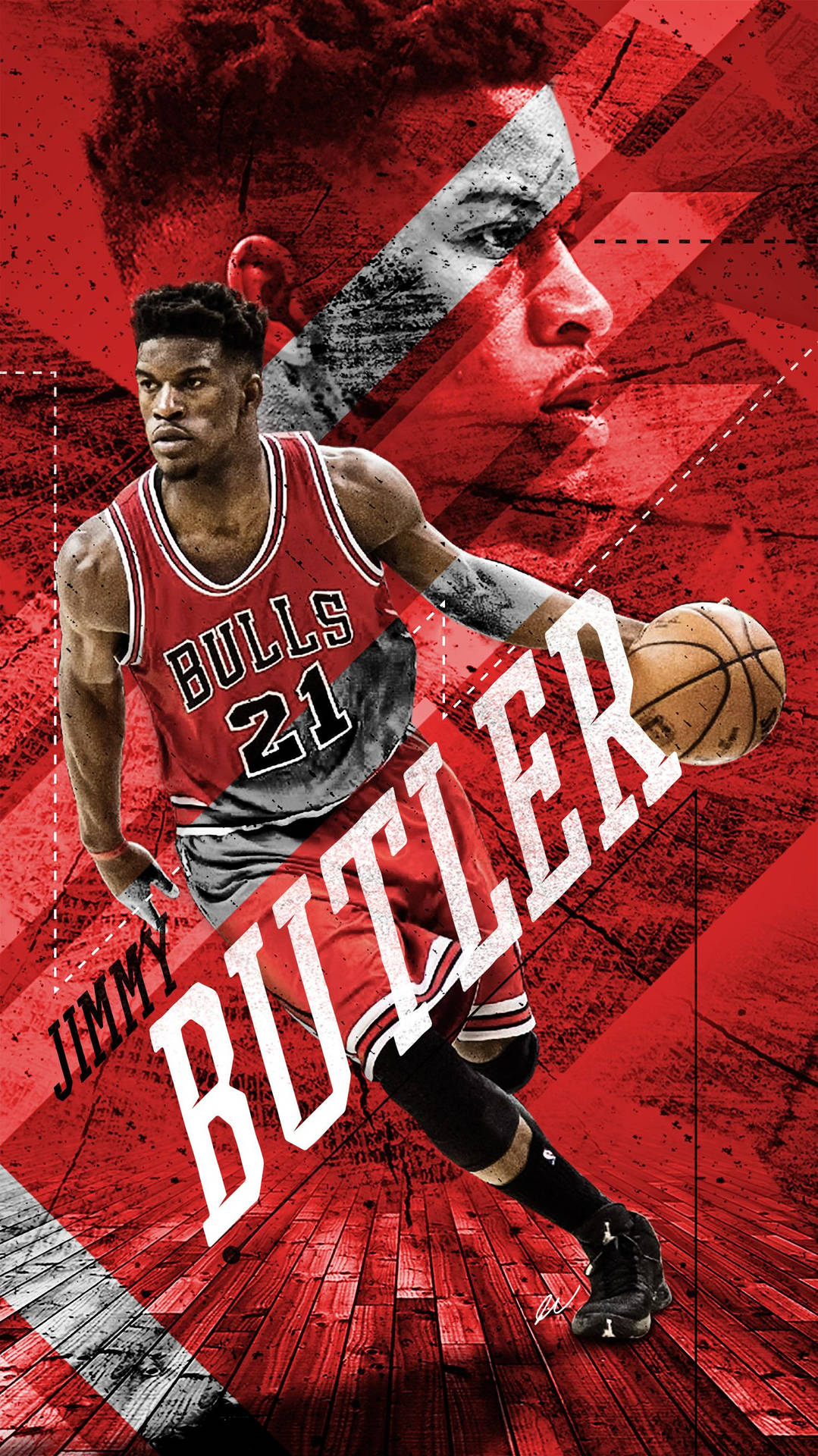 Jimmy Butler Red Stylistic Poster
