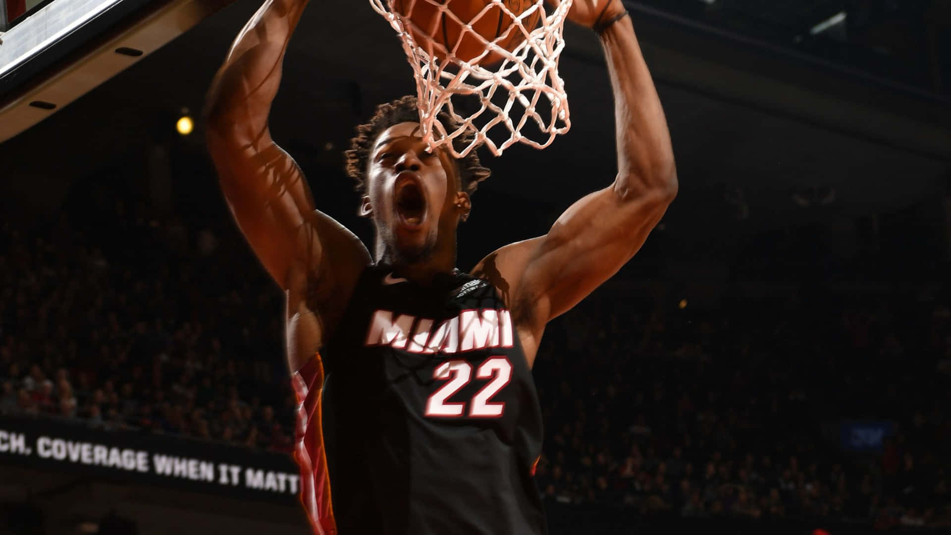 Jimmy Butler Slam Dunk Miami Heat Background
