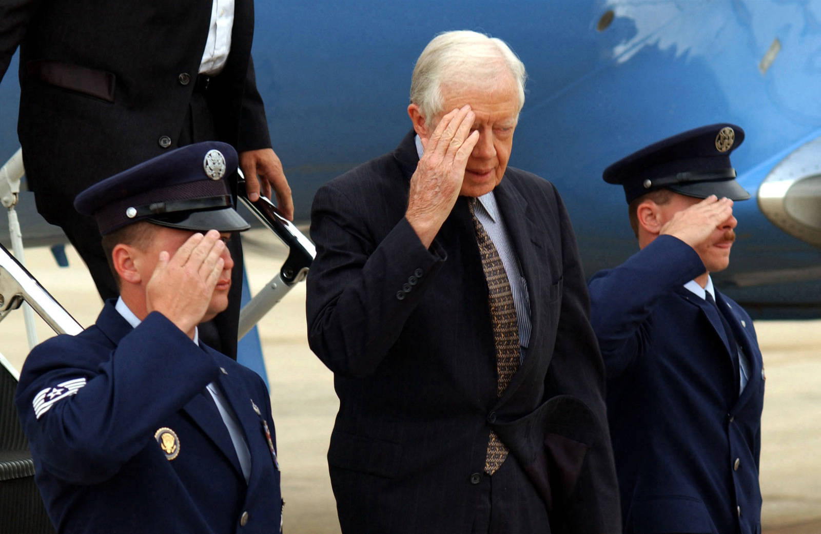 Jimmy Carter Doing Hand Salute Background