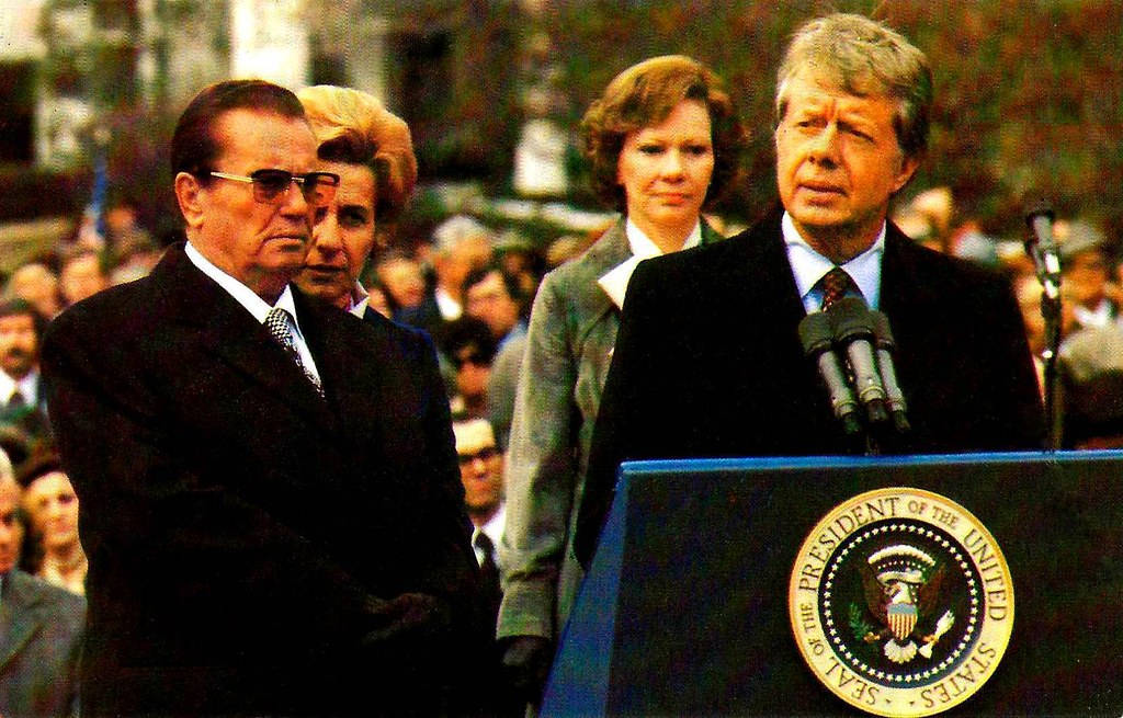 Jimmy Carter In An Outdoor Event Background