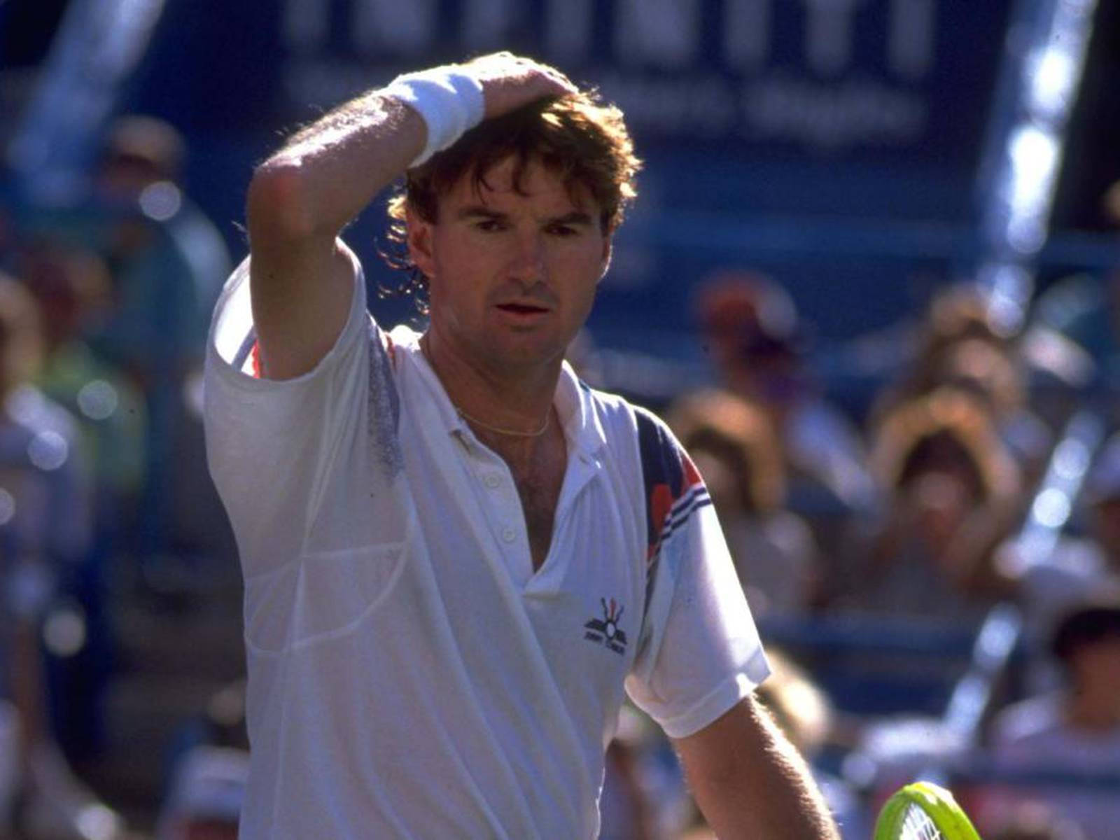 Jimmy Connors In Action At The 1991 U.s. Open Background