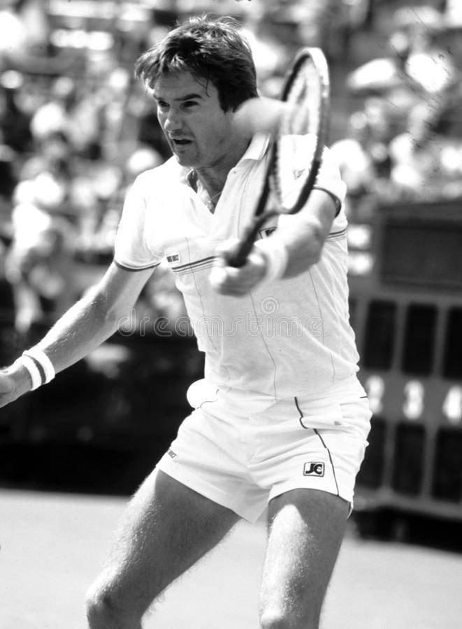 Jimmy Connors In Action During The 1982 U.s Open. Background