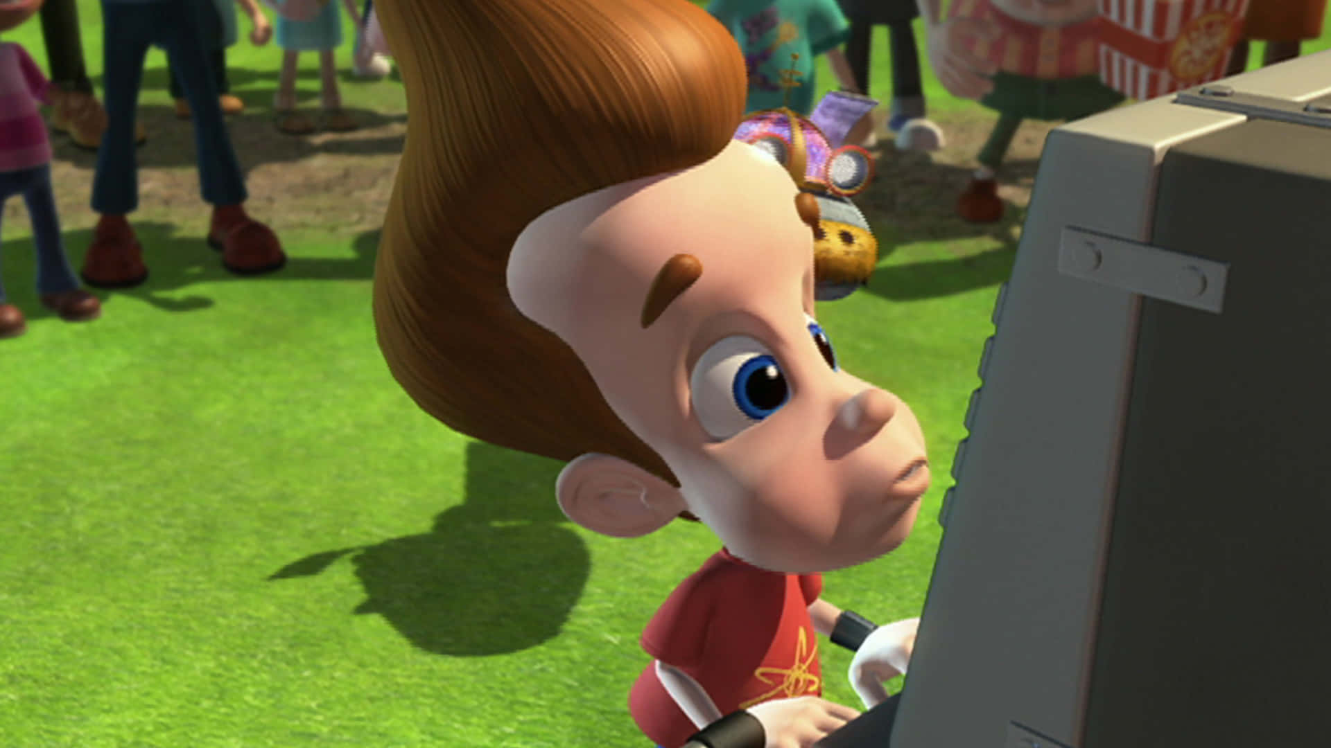 Jimmy Neutron Boy Genius Checking Computer Background