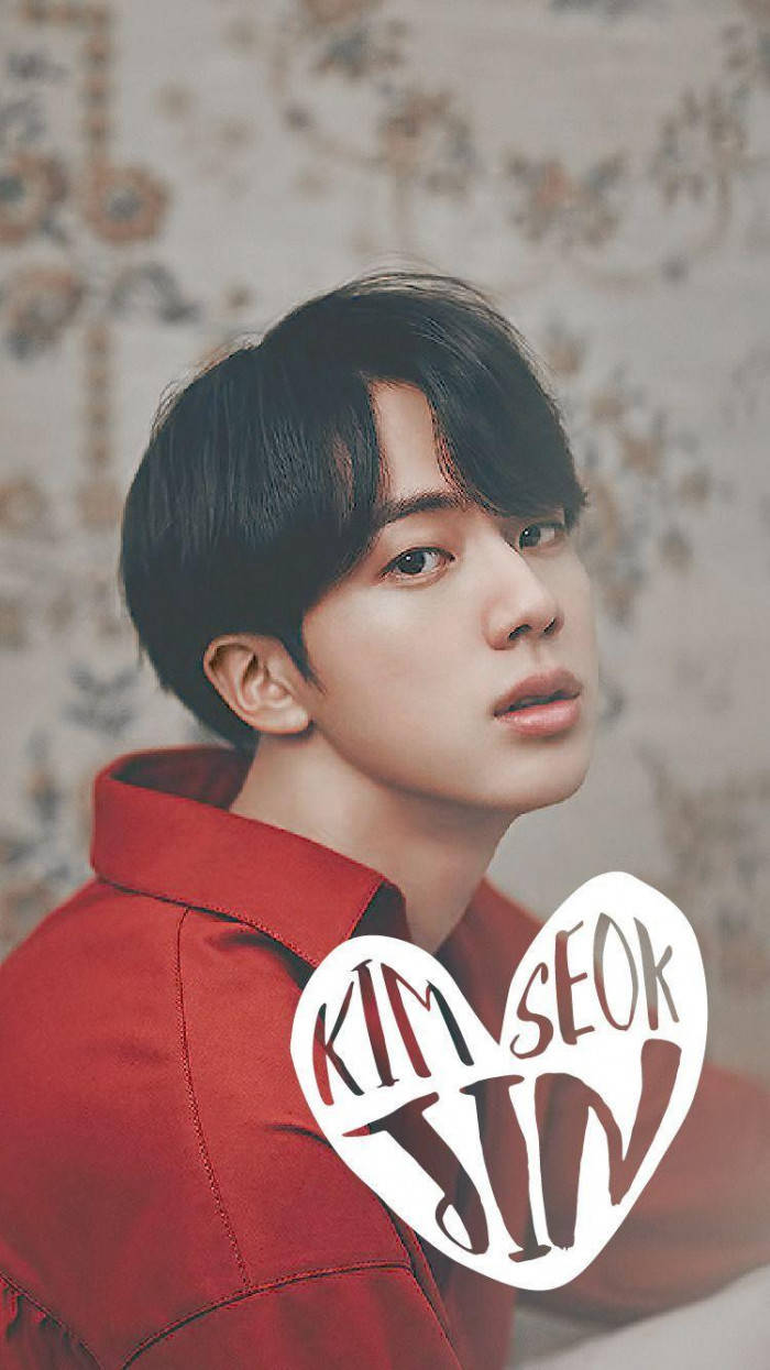 Jin Bts Cute Korean Name Red Jacket Background