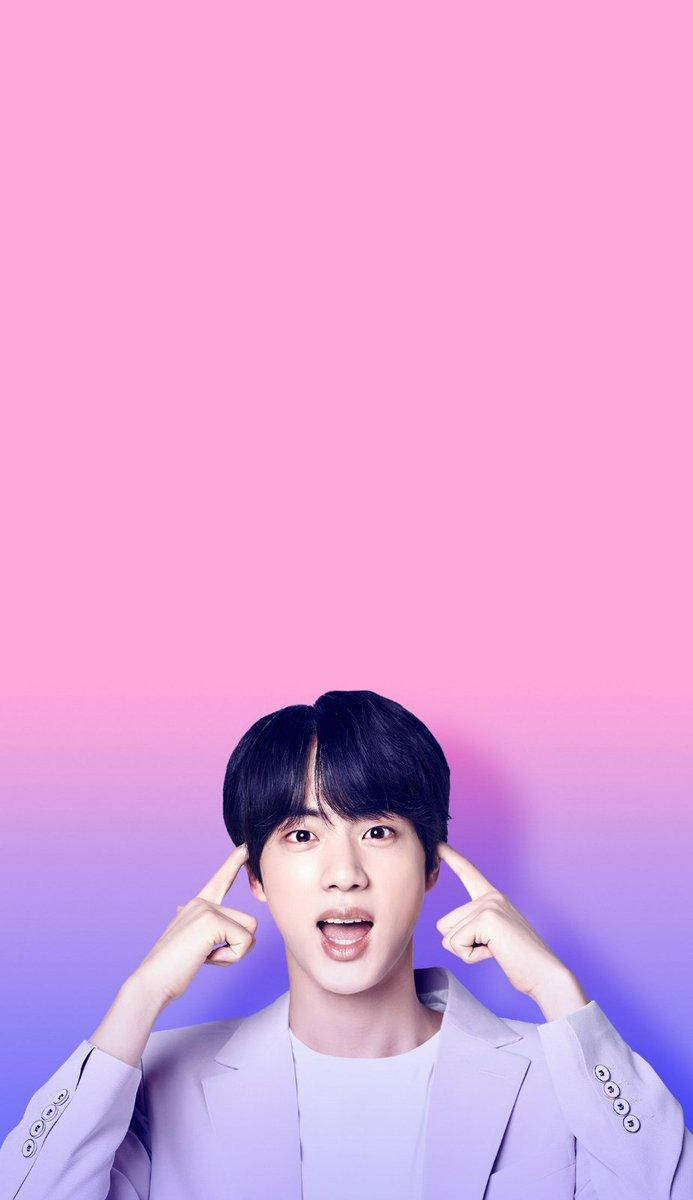 Jin Bts Cute Pink And Purple Backdrop Background