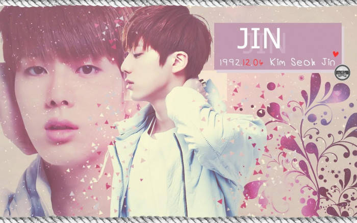 Jin Bts Cute Pink Theme Background