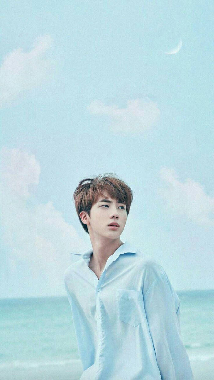 Jin Bts Cute Under The Sky Phone Background