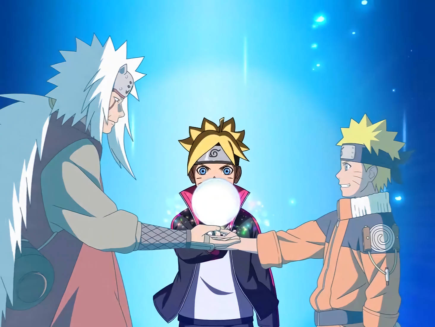 Jiraiya, Boruto, And Naruto Rasengan Background