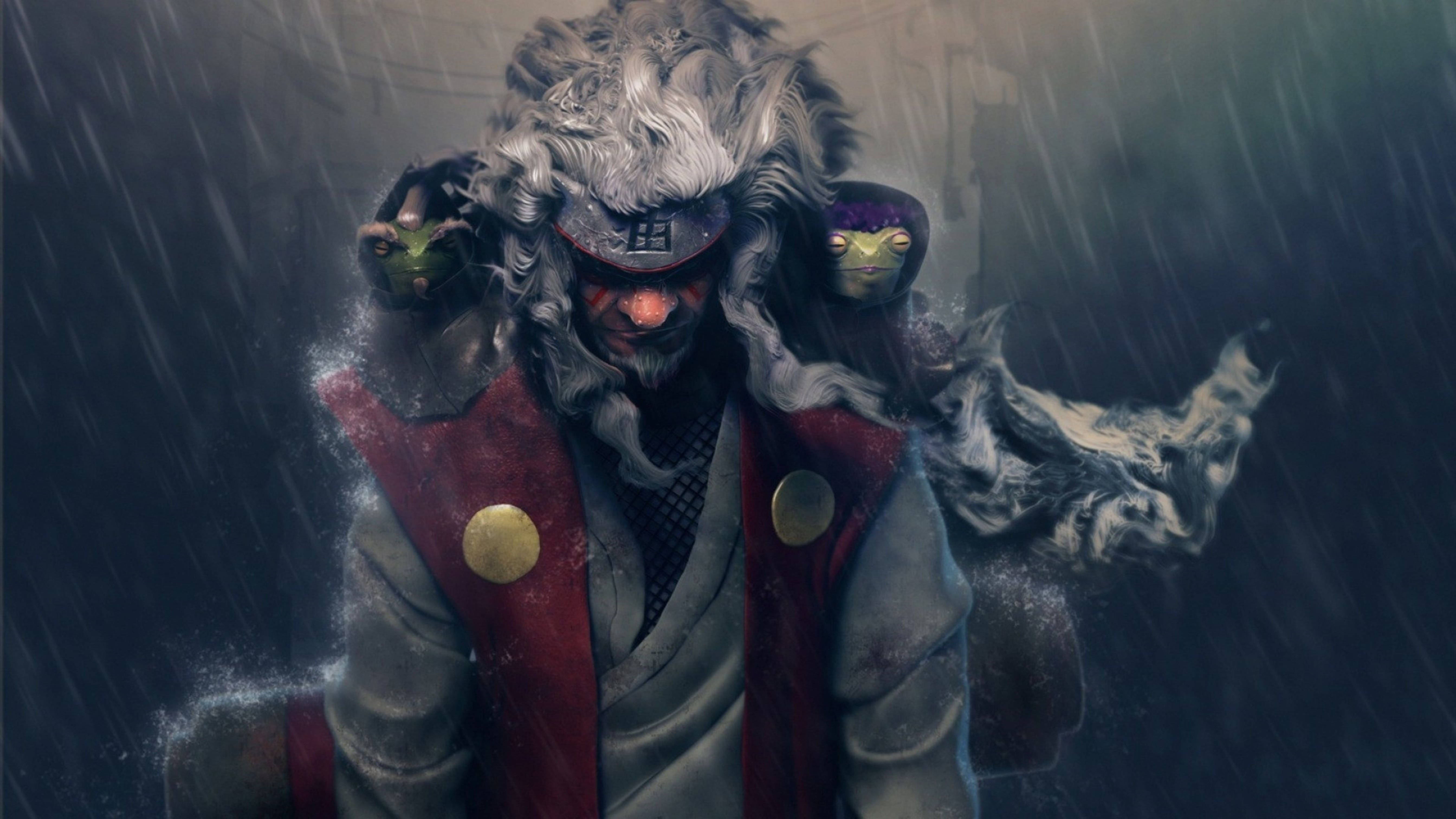 Jiraiya In Rain 4k Pfp Background