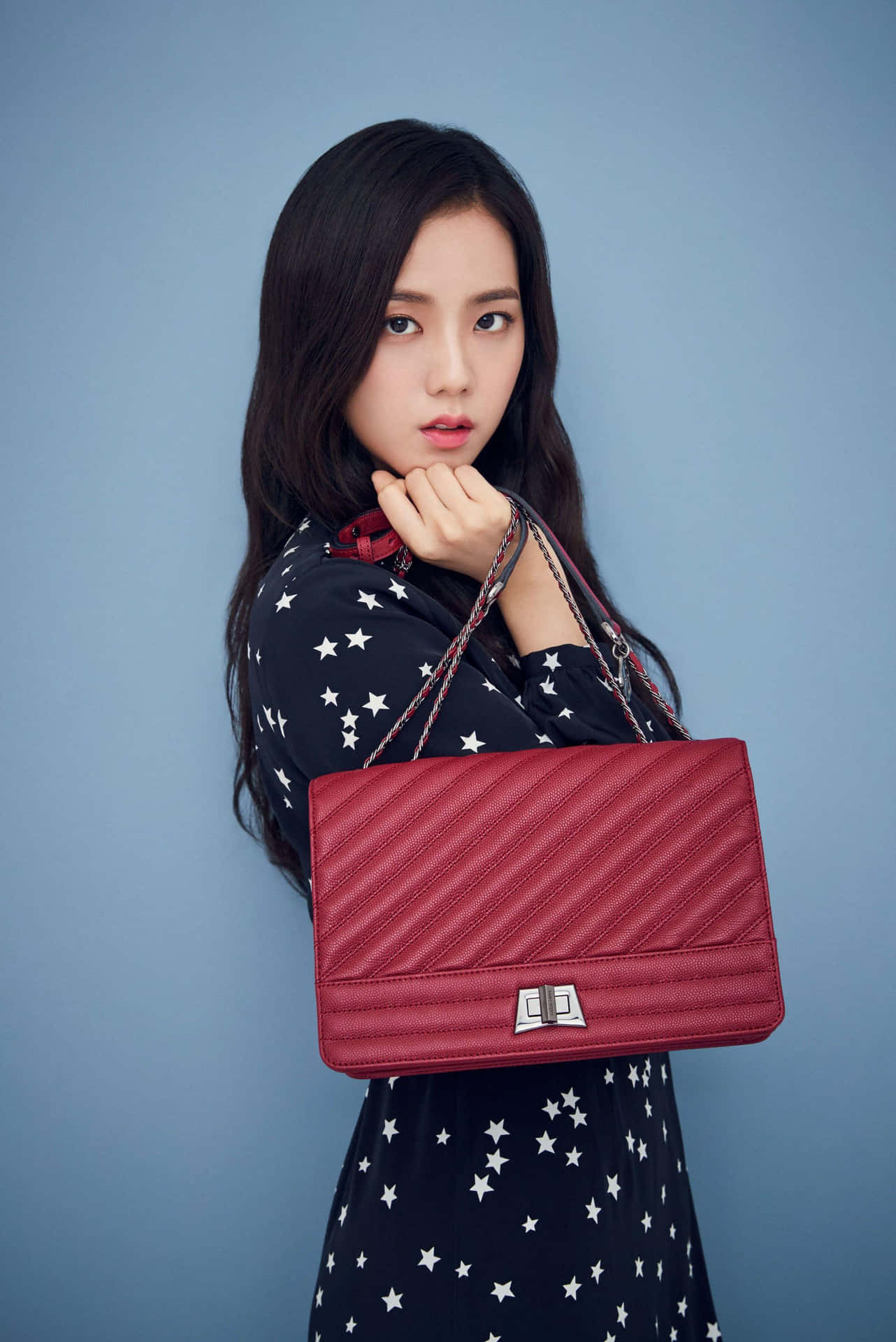 Jisoo Blackpink Red Bag Model Background