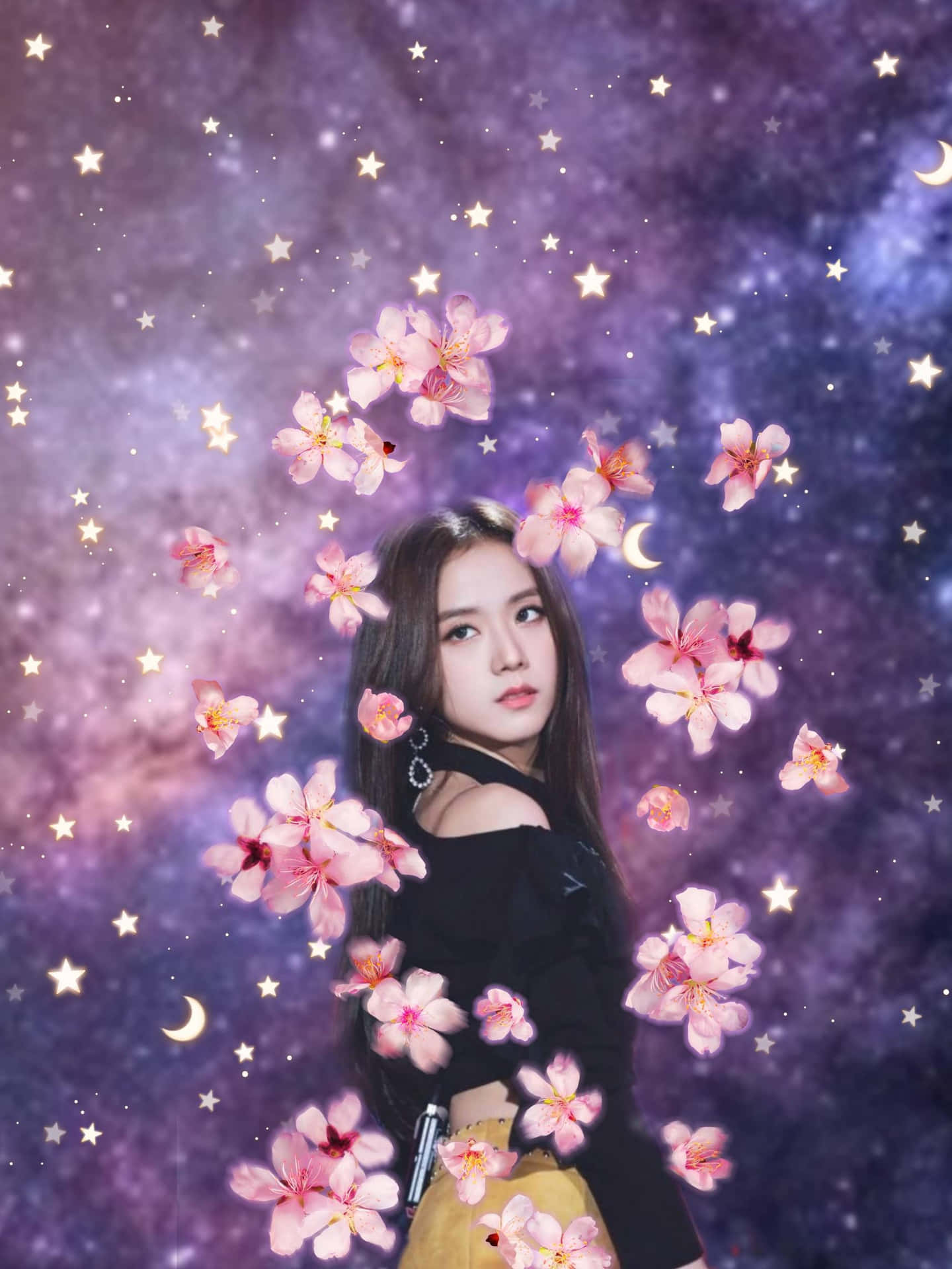 Jisoo Blackpink Sakura Galaxy Background