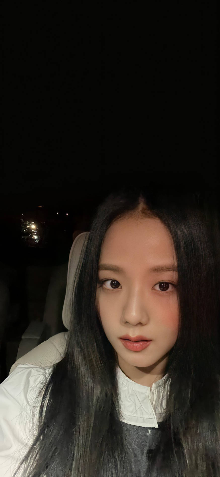 Jisoo Cute Selfie Inside Car Background