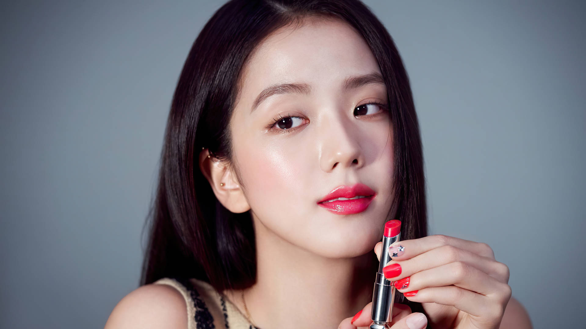 Jisoo Dior Lipstick Background