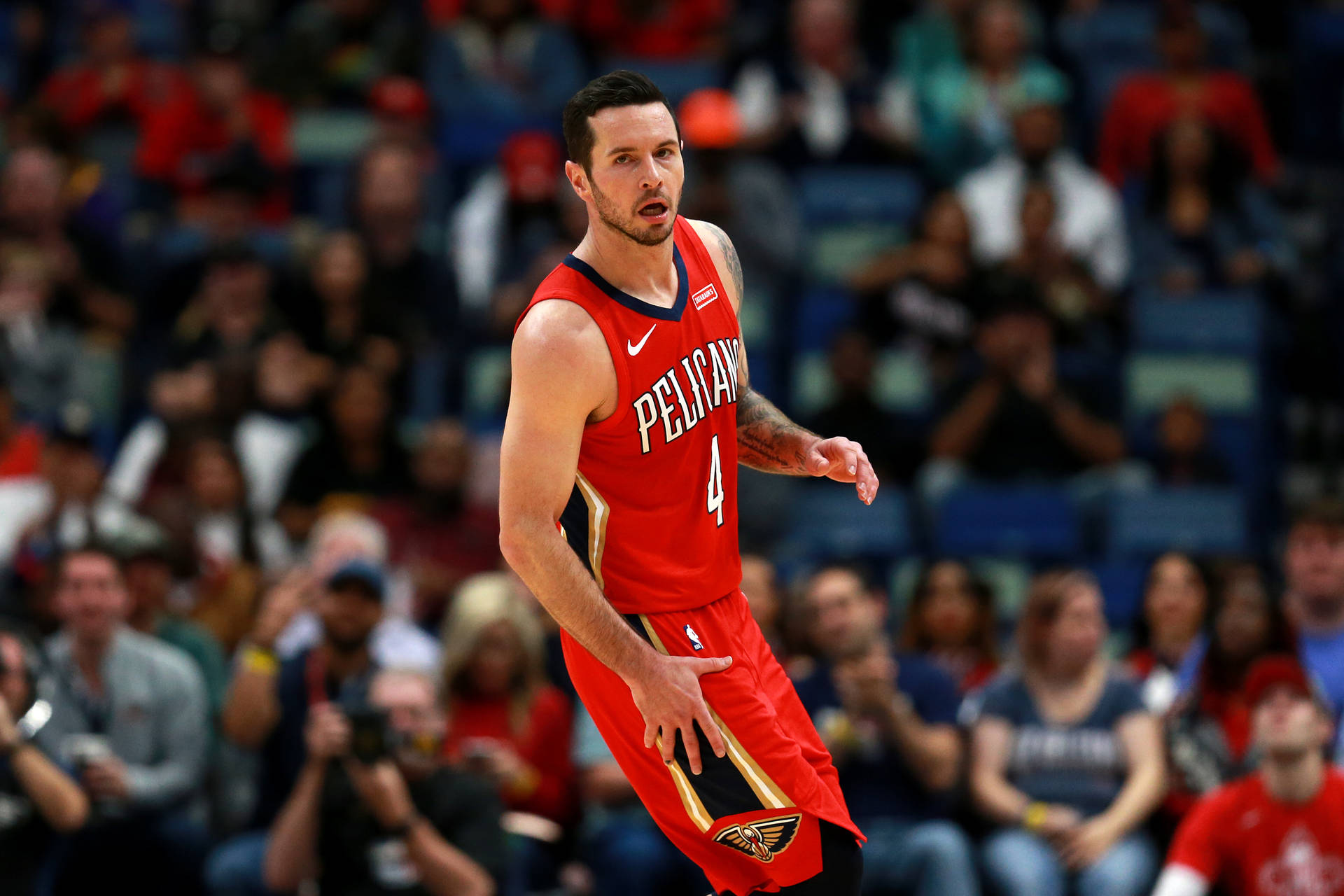 Jj Redick In Red Team Jersey Background