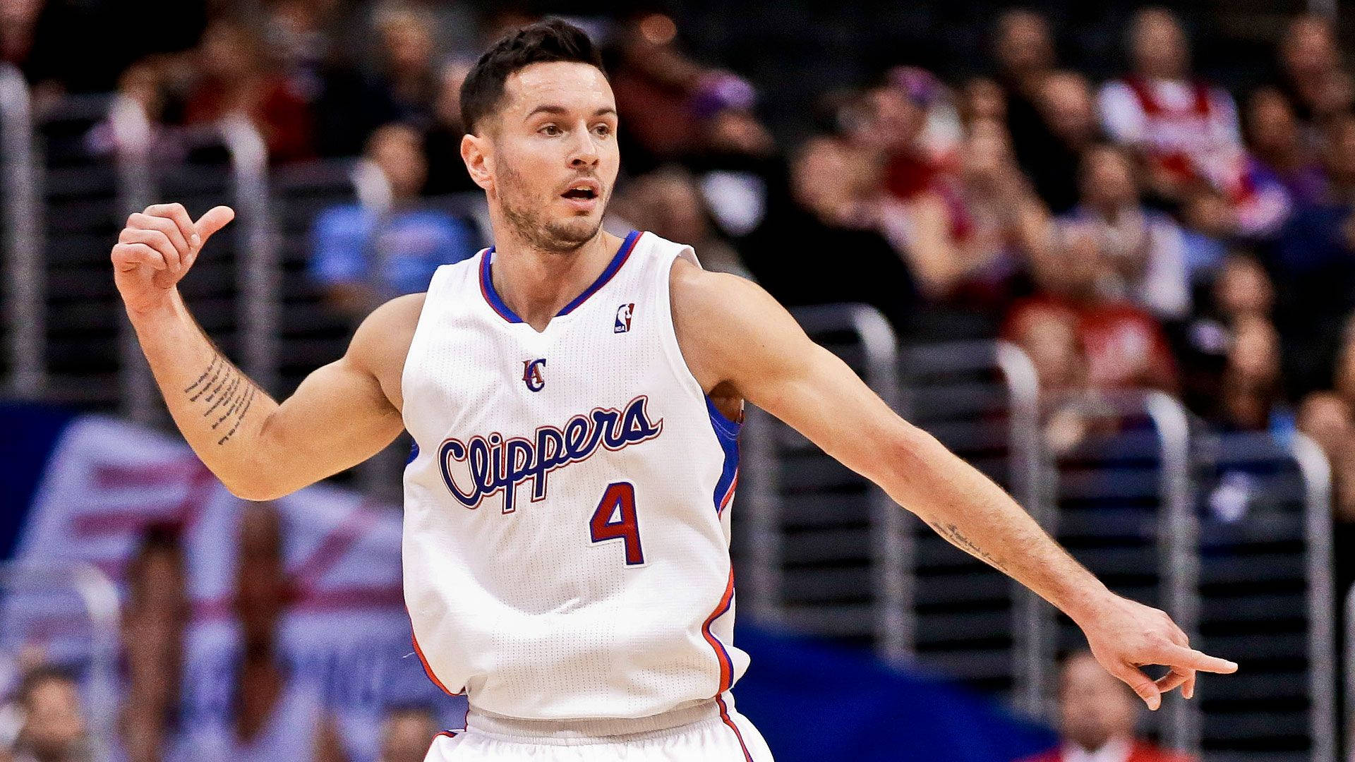 Jj Redick In White Clippers Jersey Background