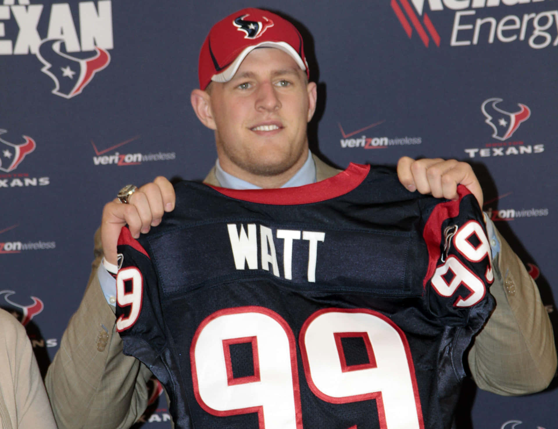 Jj Watt In Action With The Houston Texans Background