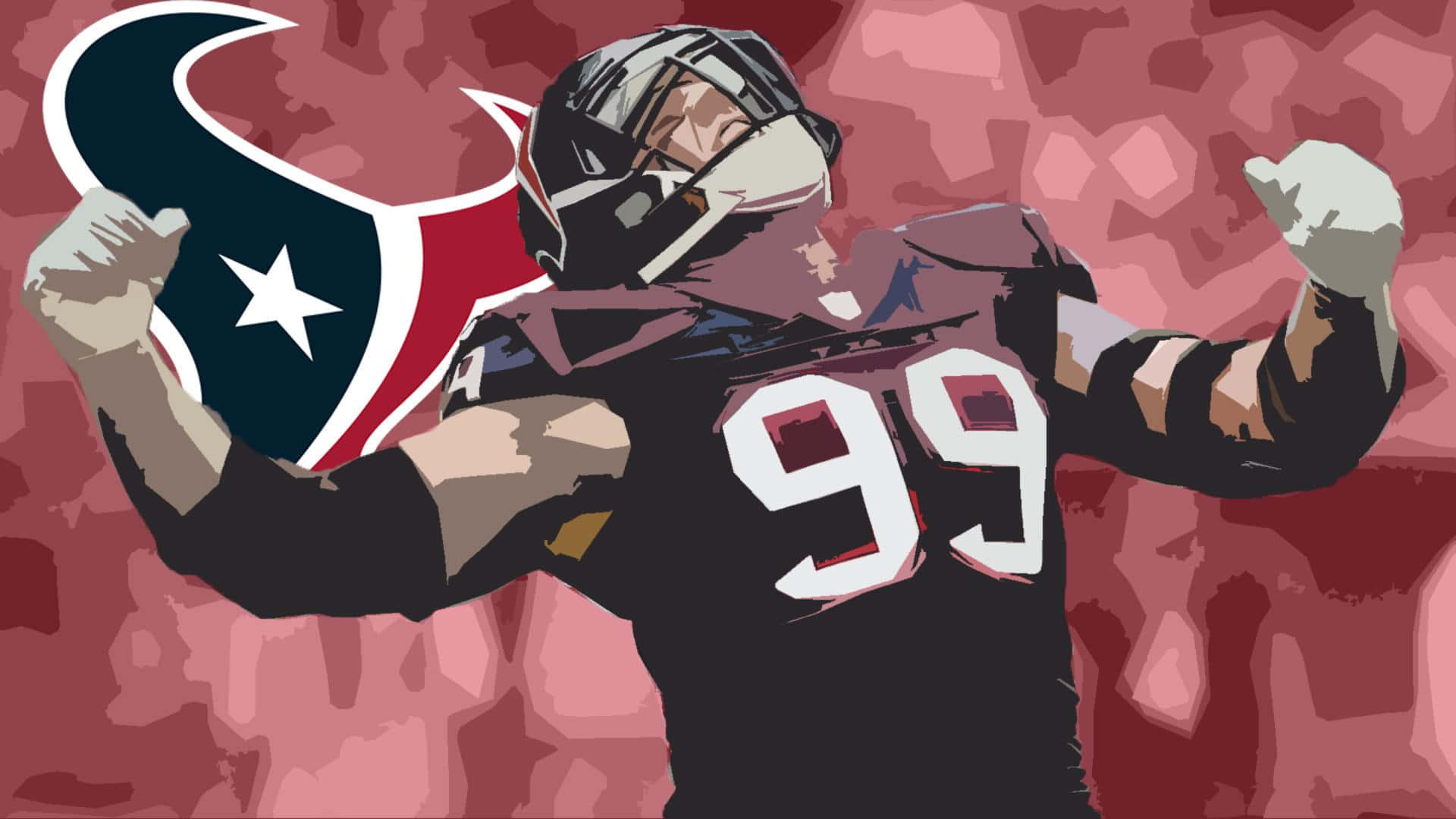 Jj Watt Leading The Houston Texans To A Playoff Victory Background