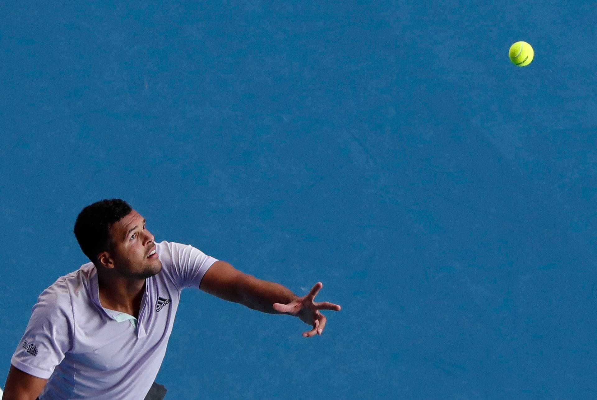 Jo-wilfried Tsonga Eyes On The Ball Background