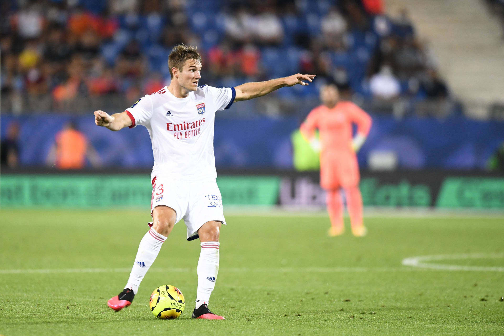 Joachim Andersen With The Soccer Ball Background