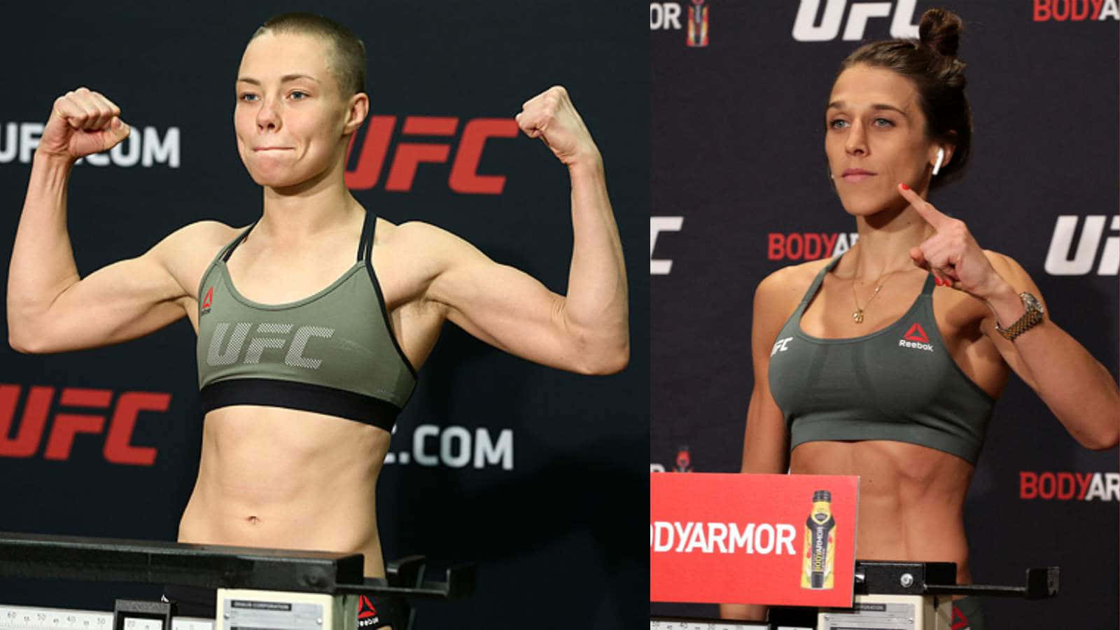 Joanna Jedrzejczyk And Rose Namajunas In Intense Ufc Competition. Background