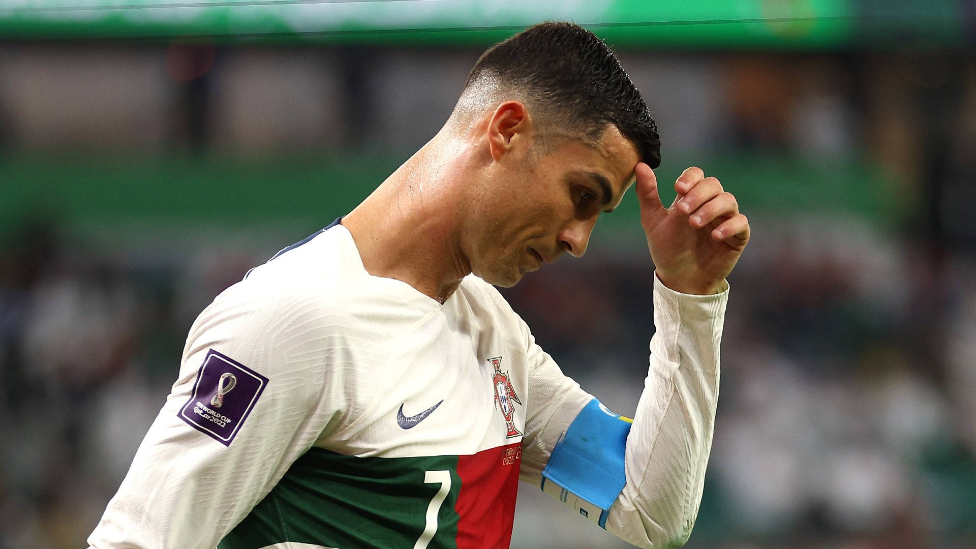 Joao Cancelo Scratches Forehead Background