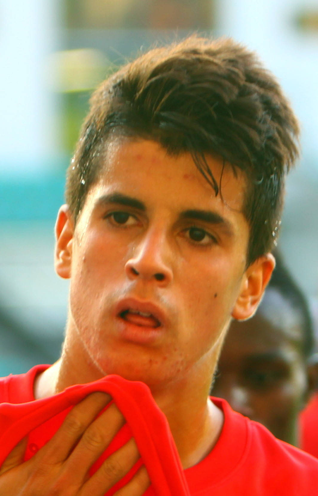 Joao Cancelo Wipes Face