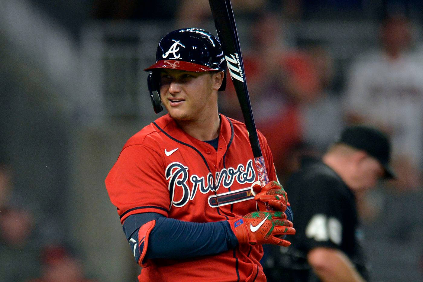 Joc Pederson As Batter For Braves Background