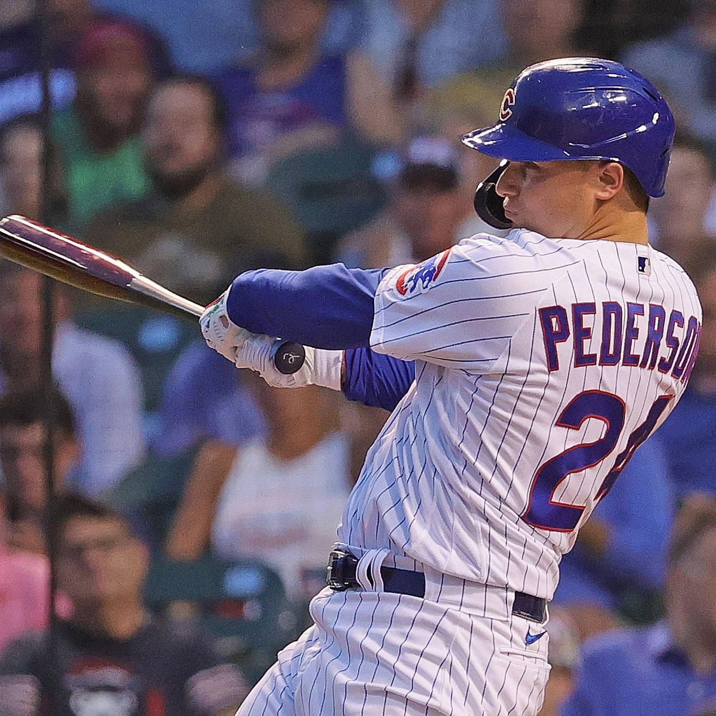 Joc Pederson Batting For The Cubs Background