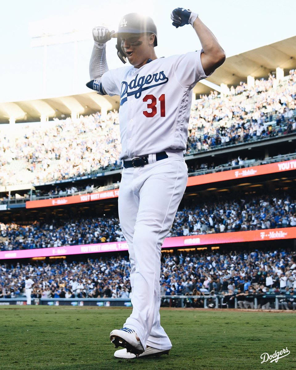 Joc Pederson Flexing His Biceps