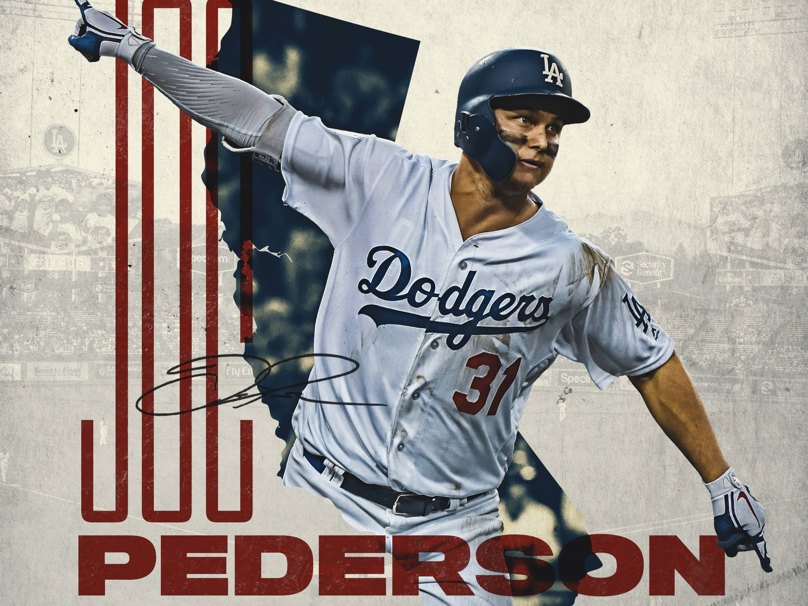 Joc Pederson In Action During A Dodgers Game Background