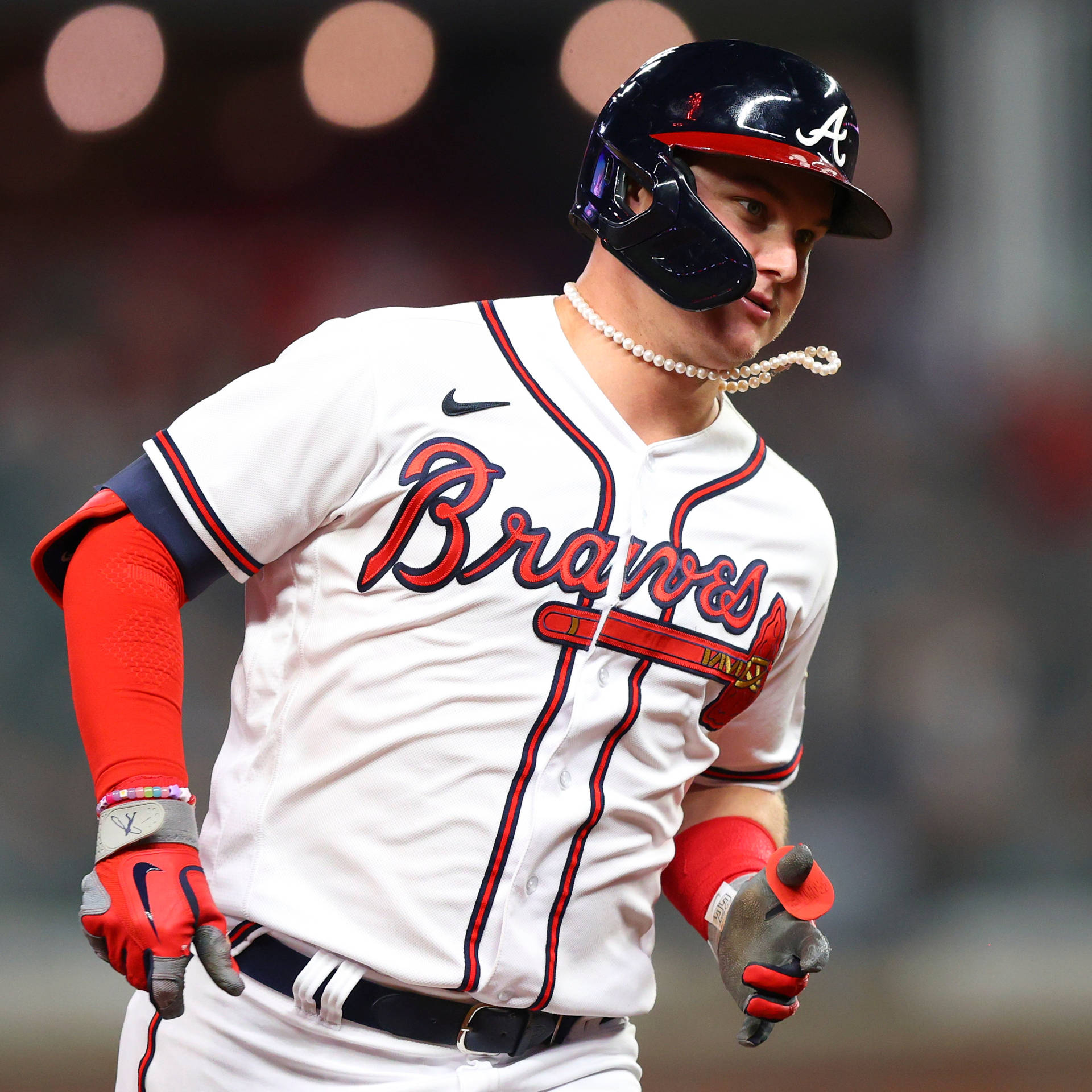 Joc Pederson In Atlanta Braves Uniform Background