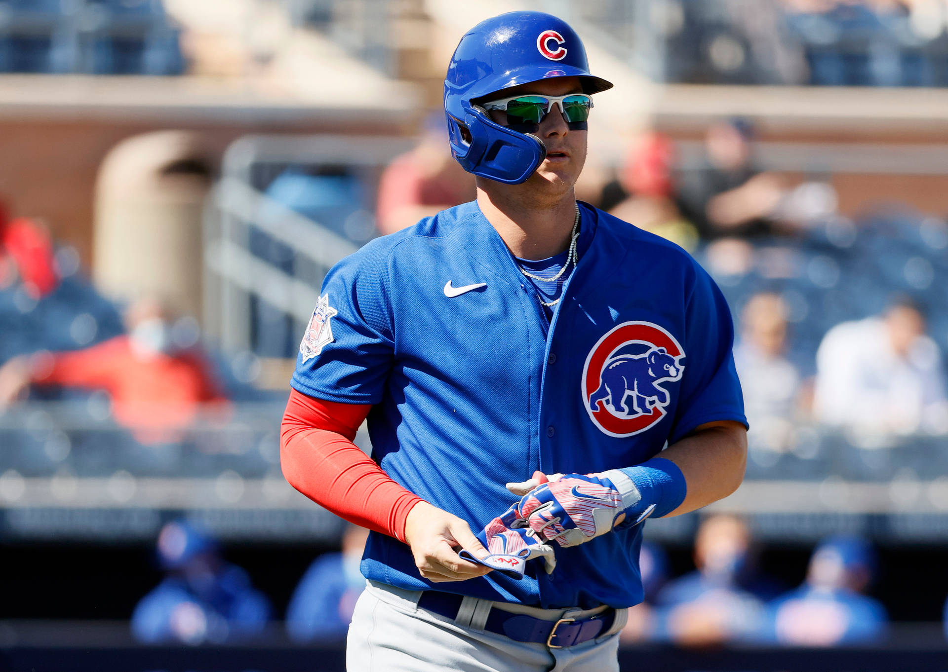 Joc Pederson In Blue Cubs Uniform