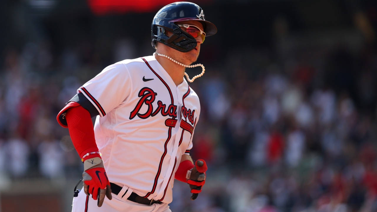 Joc Pederson In White And Red Uniform Background