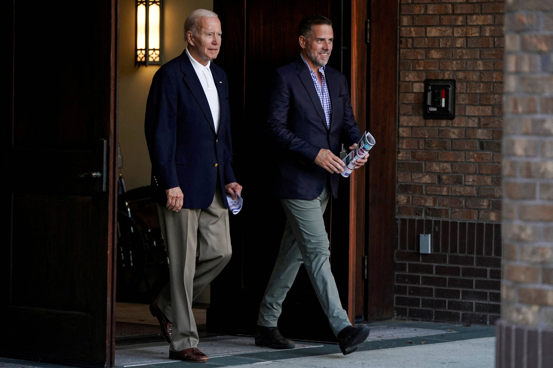 Joe And Hunter Biden Leave Church Background