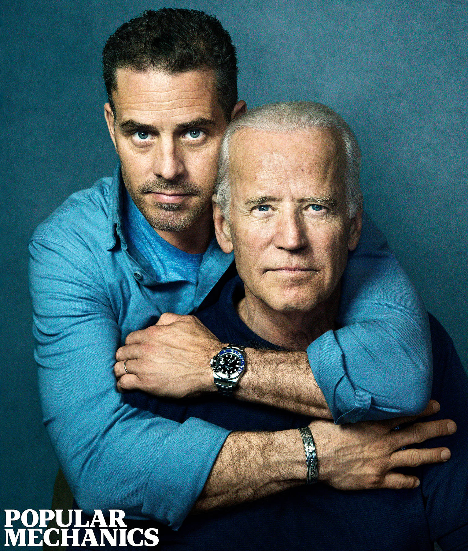 Joe And Hunter Biden On Magazine Background