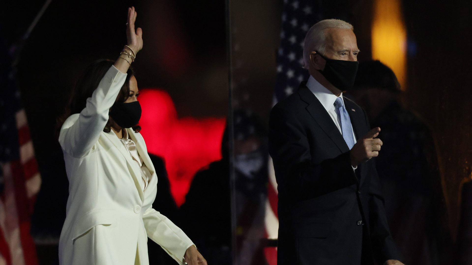 Joe Biden And Kamala Harris Celebrate Their Monumental Victory Background