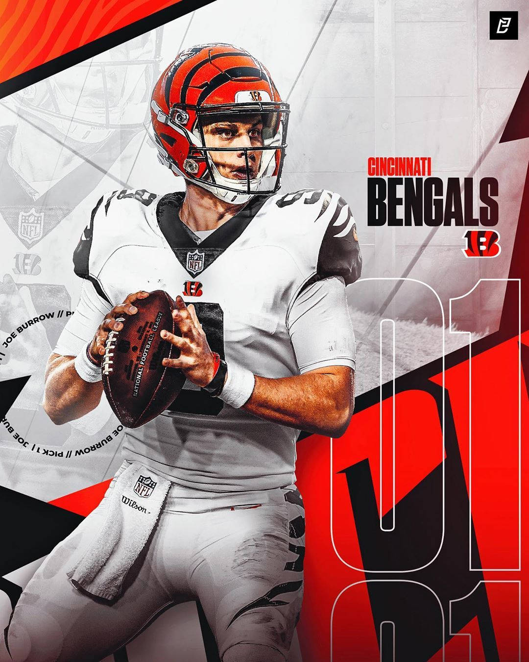 Joe Burrow Cincinnati Bengals Poster Background