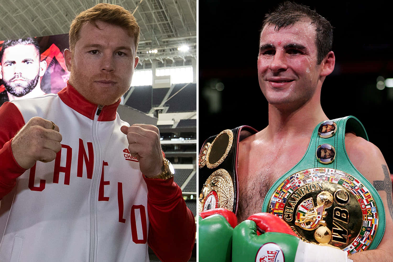 Joe Calzaghe And Canelo Álvarez Collage Background