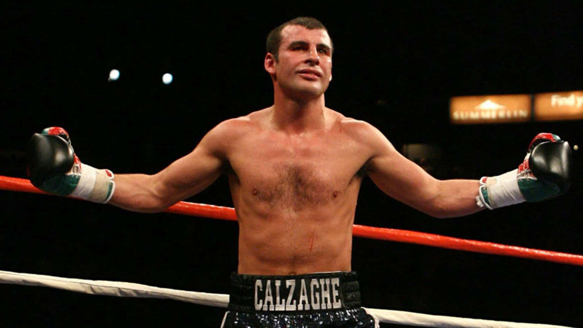 Joe Calzaghe Invites The Audience To Cheer Background