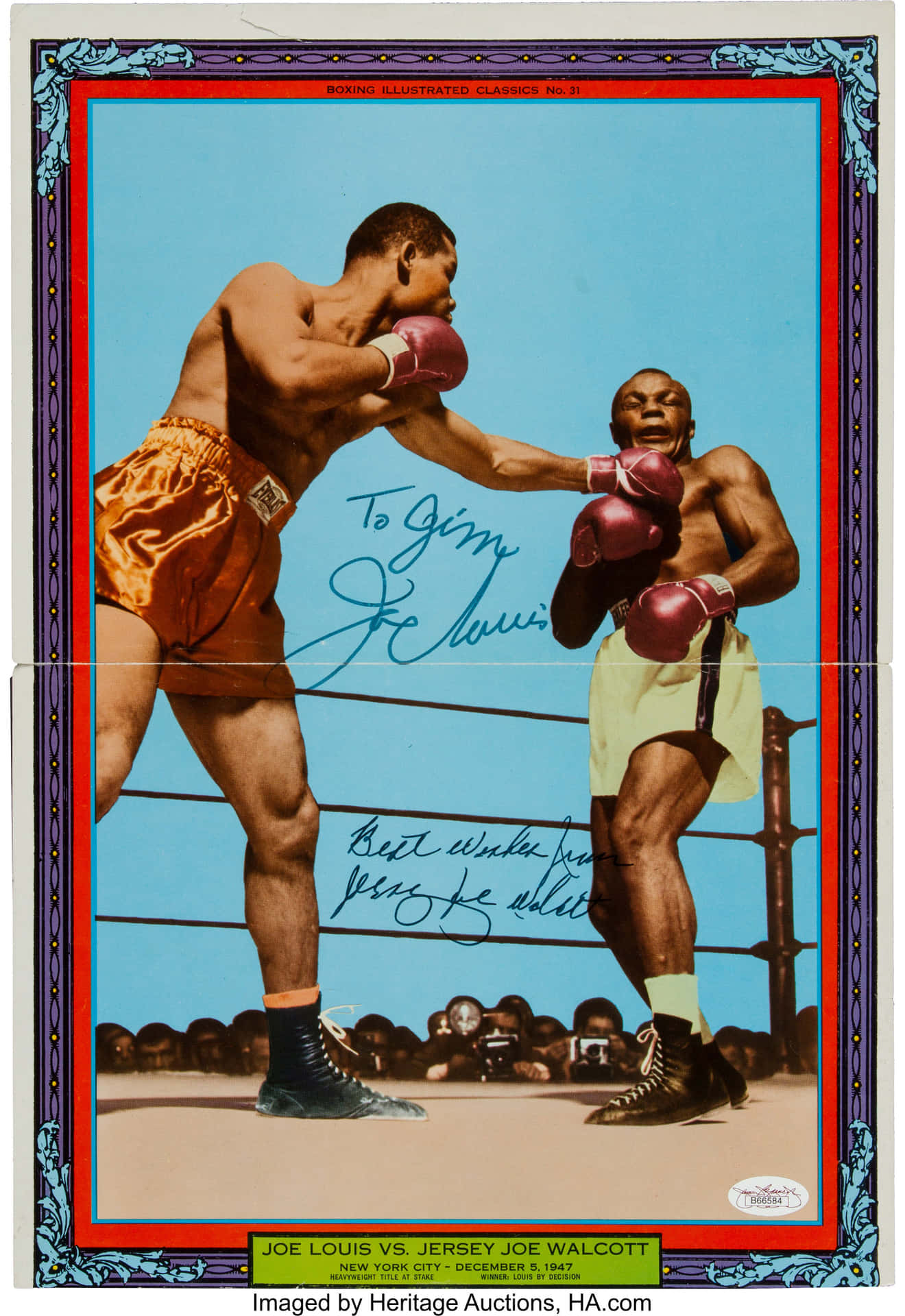 Joe Louis And Jersey Joe Walcott Fight Poster Background