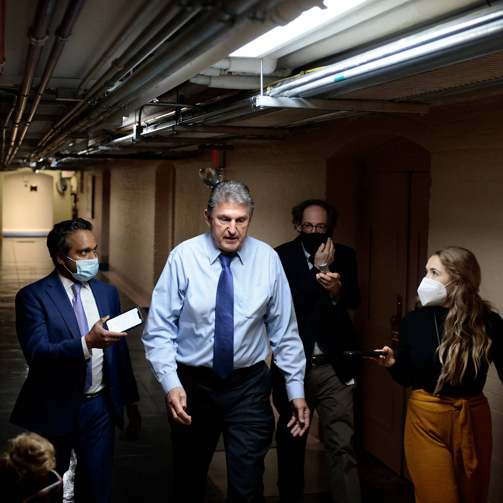 Joe Manchin Being Interviewed In The Basement Background