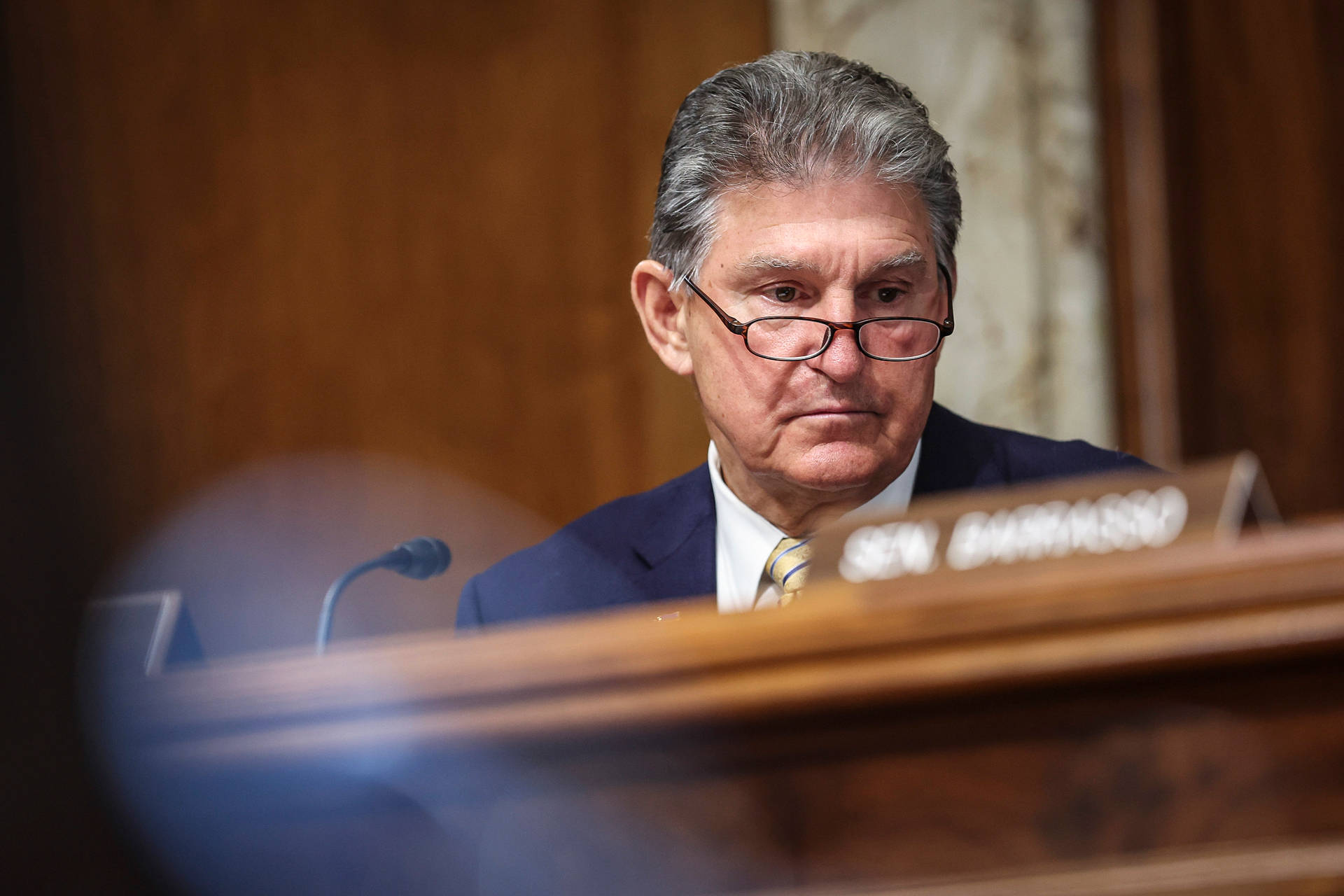 Joe Manchin On A Hearing Background