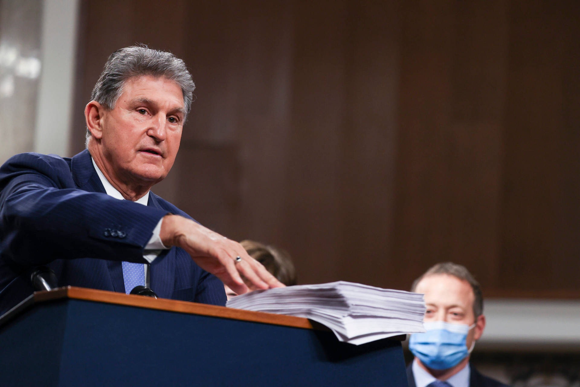 Joe Manchin Showing Documents Background