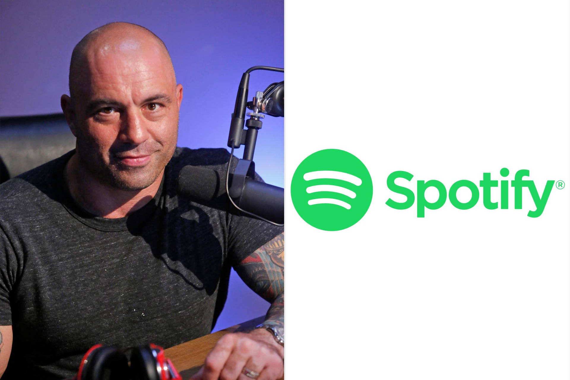 Joe Rogan With Spotify Logo Background