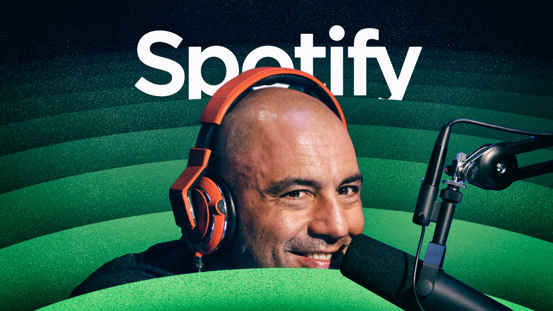 Joe Rogan With Spotify Logo Background