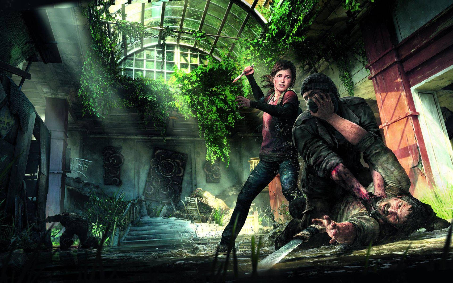 Joel And Ellie Team Up Against The Dangers Of The Last Of Us. Background
