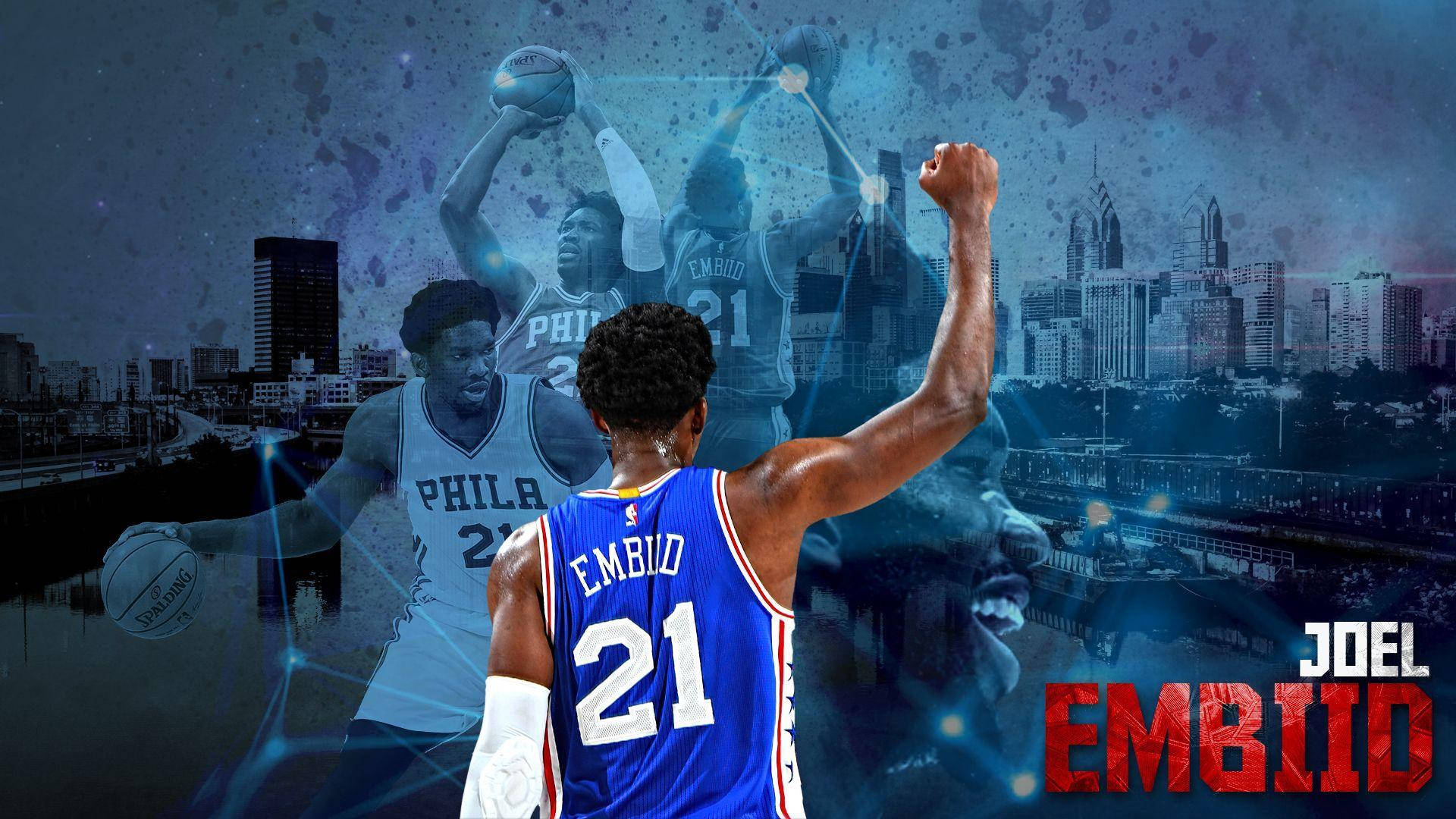 Joel Embiid Back View Background