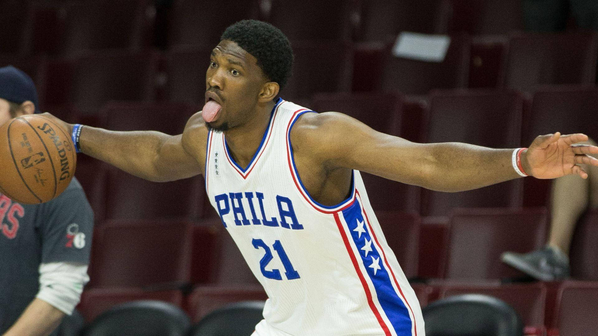 Joel Embiid Tongue Out Background
